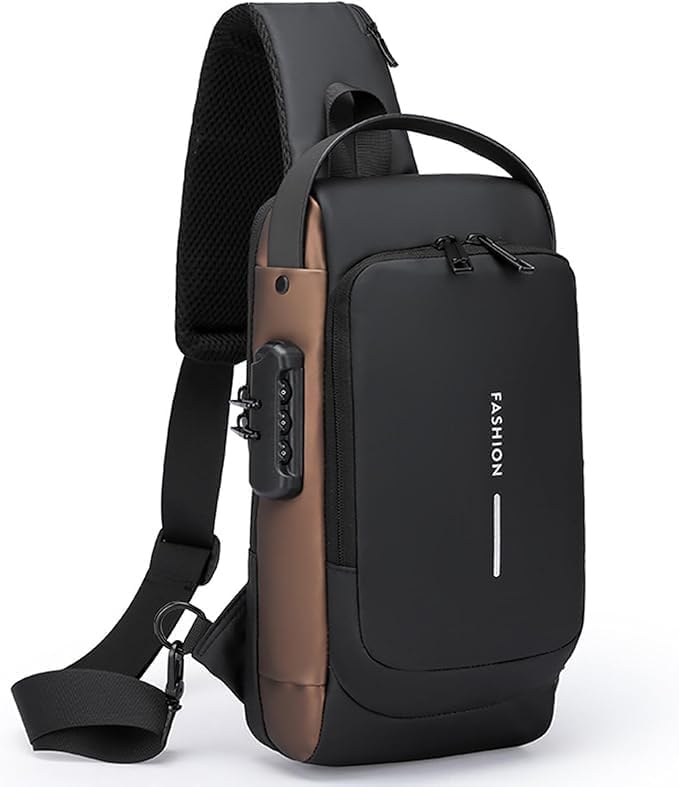 Anti-Theft Waterproof Sling Bag with USB Charging Port | Stylish Crossbody Travel Backpack
