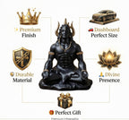 Adiyogi Shiva Idol (5 Inch) – Matte Black Spiritual Car Dashboard & Home Decor