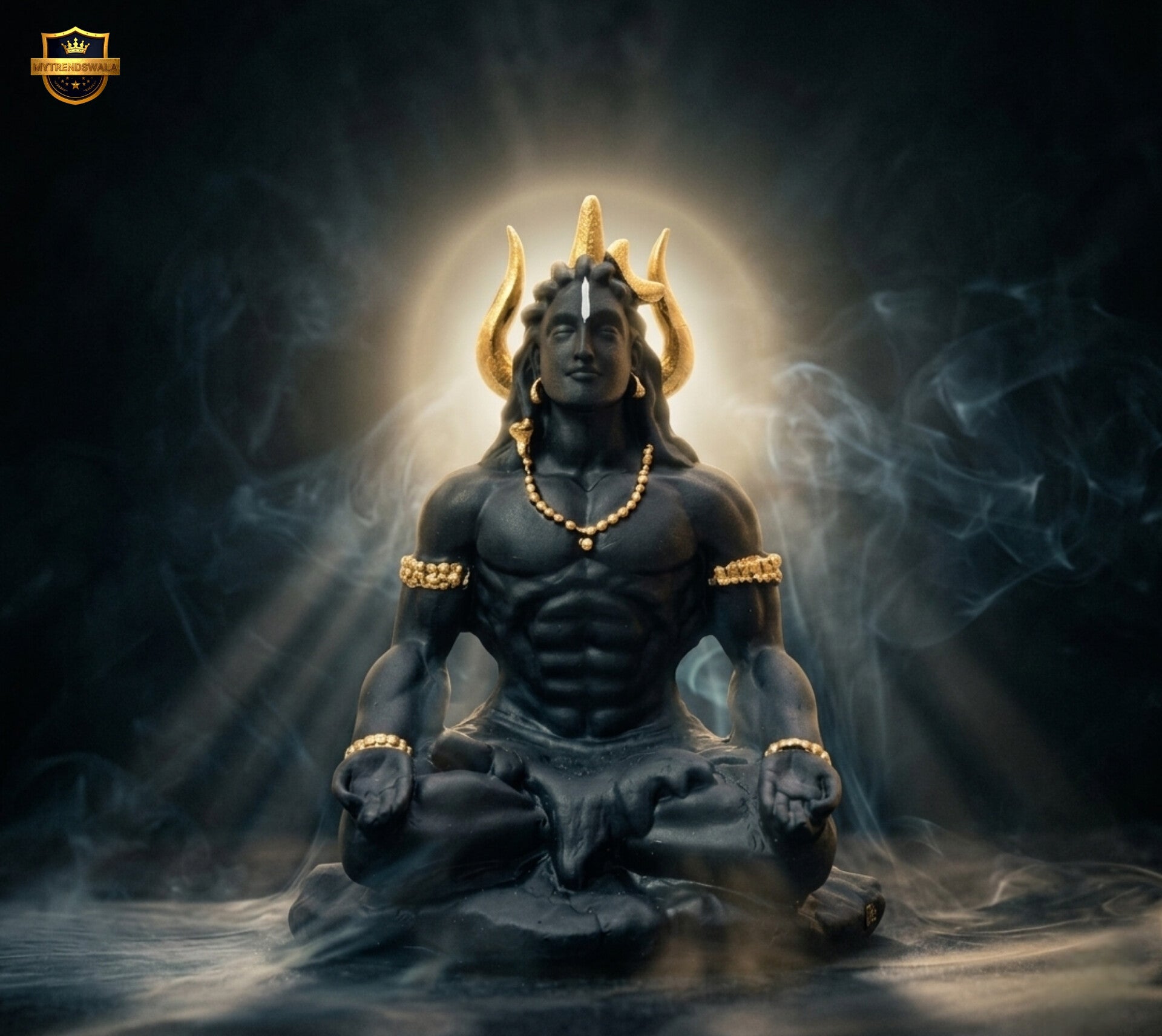 Adiyogi Shiva Idol (5 Inch) – Matte Black Spiritual Car Dashboard & Home Decor
