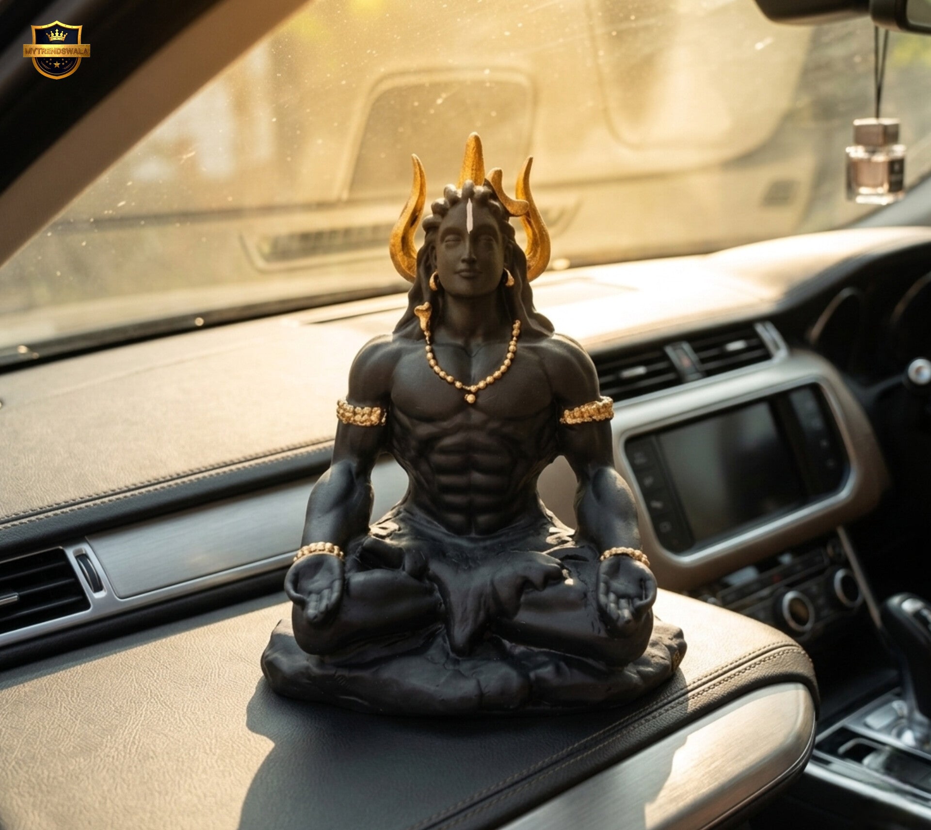 Adiyogi Shiva Idol (5 Inch) – Matte Black Spiritual Car Dashboard & Home Decor