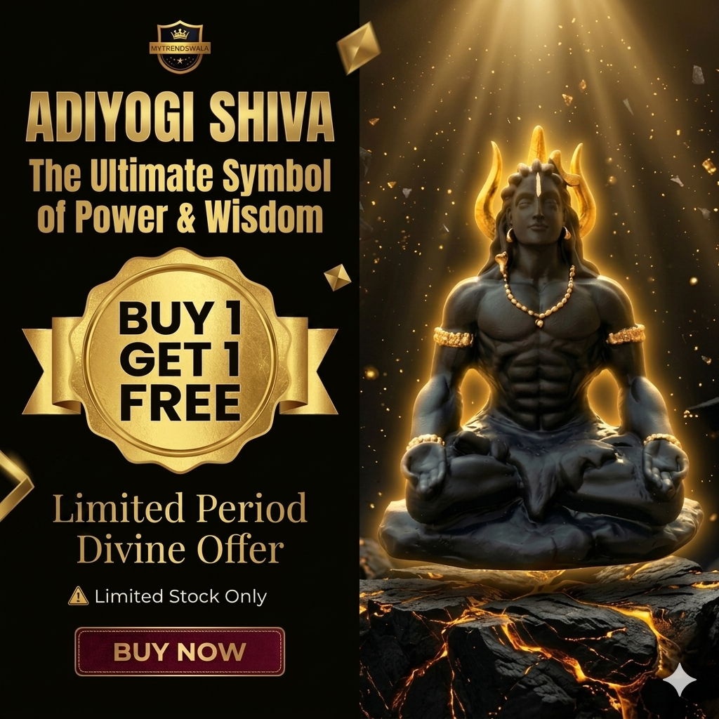 Adiyogi Shiva Idol (5 Inch) – Matte Black Spiritual Car Dashboard & Home Decor
