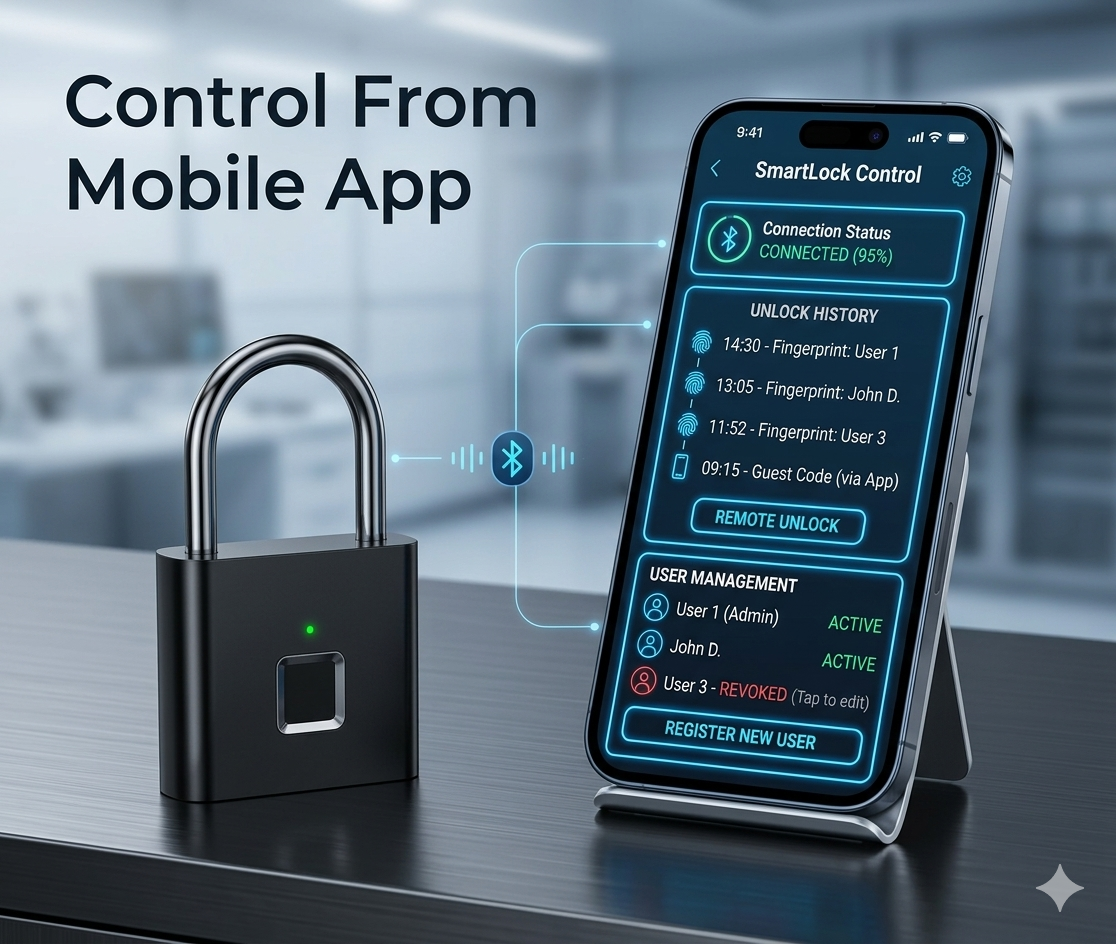 Smart Fingerprint Padlock for Secure Travel