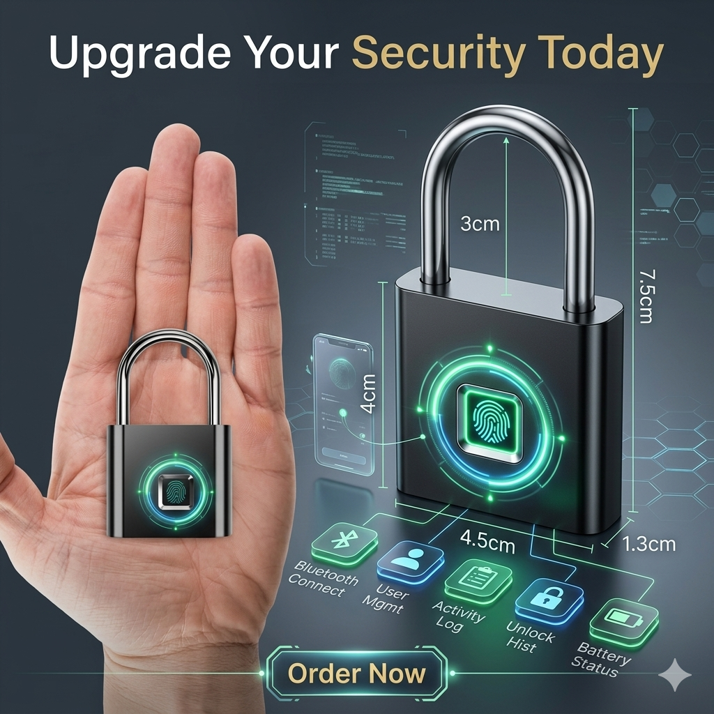 Smart Fingerprint Padlock for Secure Travel